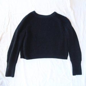 Black Knit Cropped Sweater XS